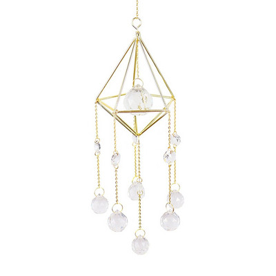 Krištoliniai vėjo varpeliai Žvaigždė mėnulio pakabukas šešiakampės prizmės Saulės šviesos gaudyklė sodo lango vestuvės kabantys namų dekoro vėjo varpeliai