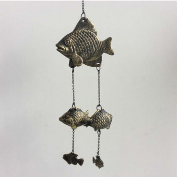 Домашни ретро декоративни орнаменти и орнаменти Чугунени занаяти Плаващи риби вятърни камбанки Японски южни чугунени вятърни камбанки