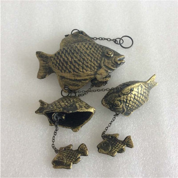 Домашни ретро декоративни орнаменти и орнаменти Чугунени занаяти Плаващи риби вятърни камбанки Японски южни чугунени вятърни камбанки