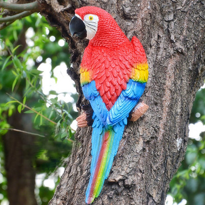 Simulacija kipa papige od smole Igračka zidna DIY vanjska dekoracija drveća Skulptura životinja Ukrasi za vrt