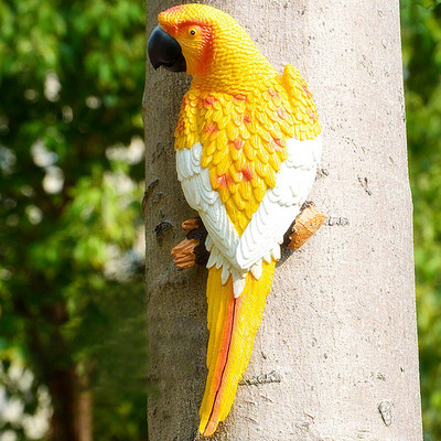 Simulacija kipa papige od smole Igračka zidna DIY vanjska dekoracija drveća Skulptura životinja Ukrasi za vrt