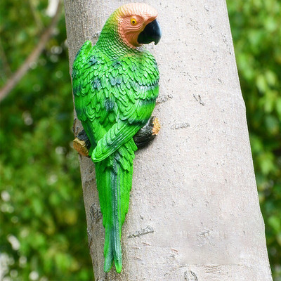 Simulacija kipa papige od smole Igračka zidna DIY vanjska dekoracija drveća Skulptura životinja Ukrasi za vrt