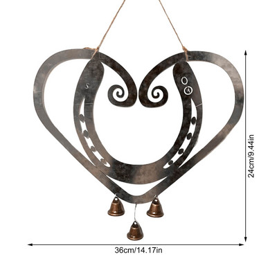 Lucky Love vėjo varpeliai pasaga meilė variniai vėjo varpeliai retro plieno nagai sodo namų lango dekoravimas Valentino dienos dovanos