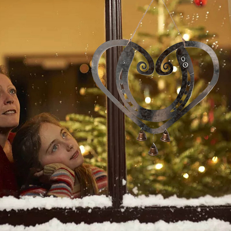 Lucky Love vėjo varpeliai pasaga meilė variniai vėjo varpeliai retro plieno nagai sodo namų lango dekoravimas Valentino dienos dovanos