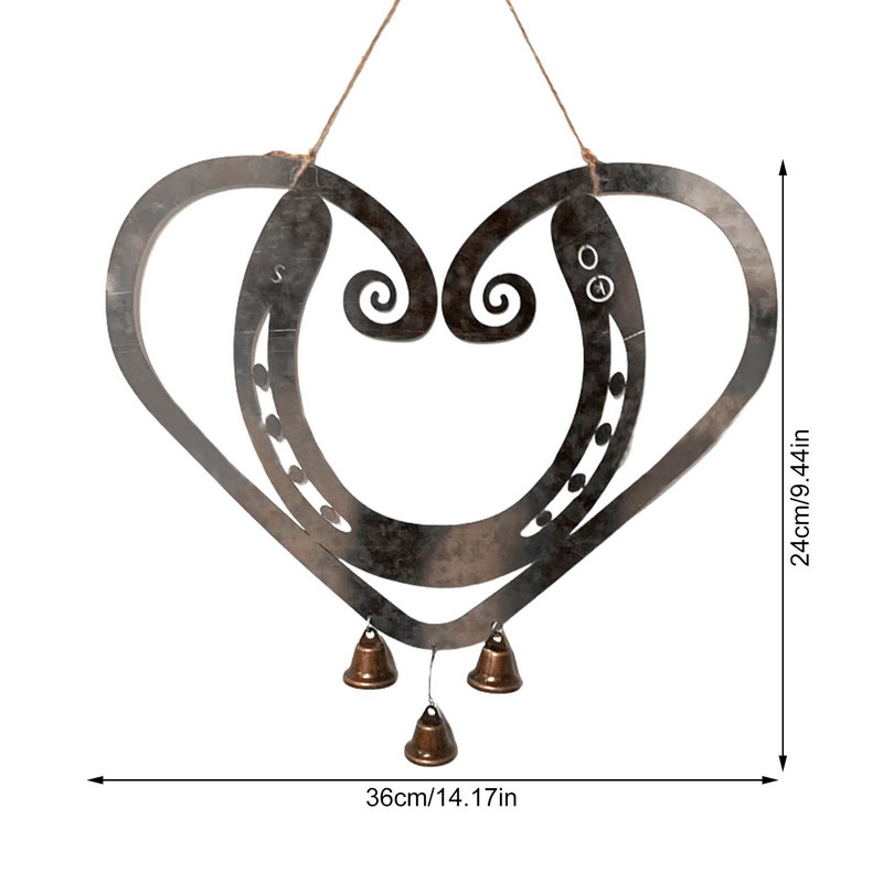 Lucky Love vėjo varpeliai pasaga meilė variniai vėjo varpeliai retro plieno nagai sodo namų lango dekoravimas Valentino dienos dovanos