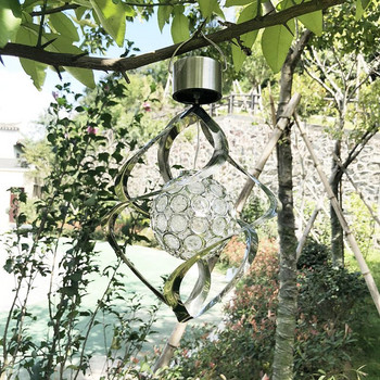 Слънчева вятърна камбанка LED променяща цвета висяща лампа Декоративна LED вятърна въртяща се слънчева светлина за външна градина, двор
