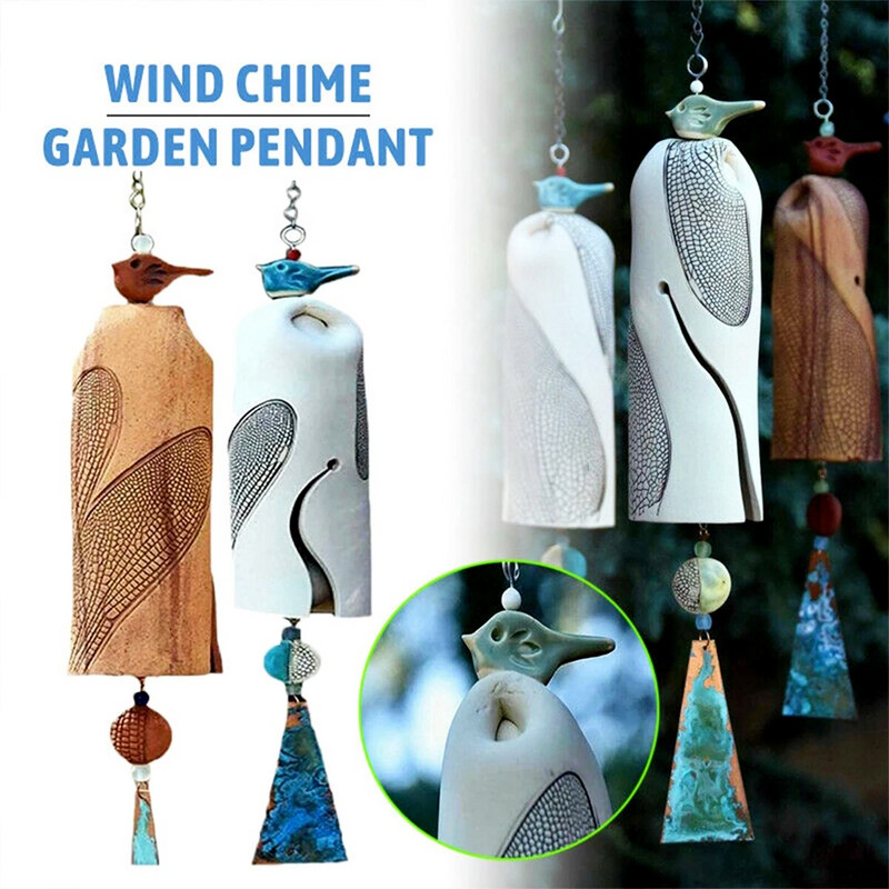 Art Dragonflies Wind Chimes w/ Beautiful Bird Rustic Dragonfly Vrtni Viseći Dekor Boho Ručno izrađena Wind Chimes Drveni Rukotvorine Poklon