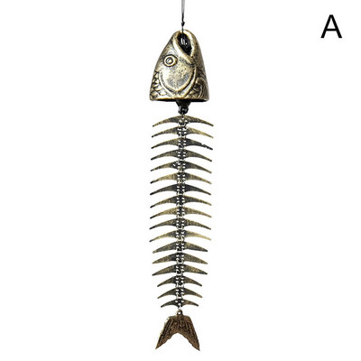 Zvončići od riblje kosti Klasični retro zvončići od riblje kosti Ornamenti Metalni zvončići za vjetar Dekoracija balkona za dnevni boravak
