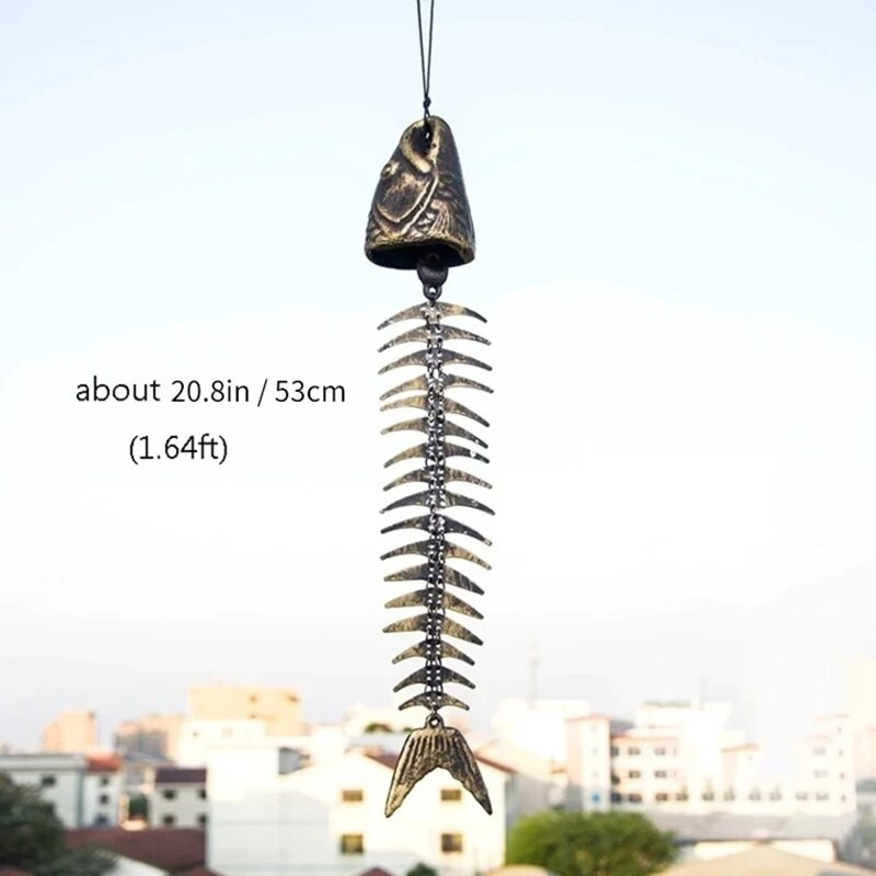 Zvončići od riblje kosti Klasični retro zvončići od riblje kosti Ornamenti Metalni zvončići za vjetar Dekoracija balkona za dnevni boravak