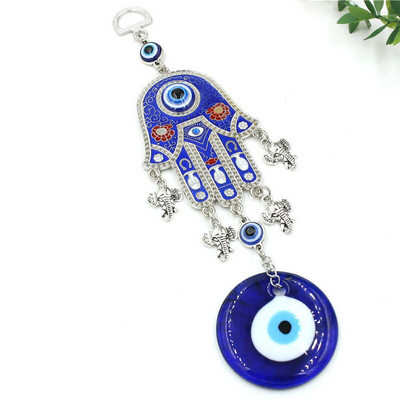 Turkiško lydinio Big Palm Blue Eye Pakabukas Stiklo pakabinamas Demono Akys Sidabrinės 4PC Dramblio Galvos Automobilių namų dekoracijos