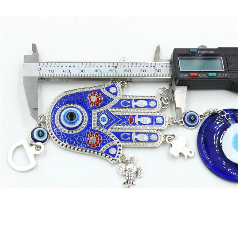 Turkiško lydinio Big Palm Blue Eye Pakabukas Stiklo pakabinamas Demono Akys Sidabrinės 4PC Dramblio Galvos Automobilių namų dekoracijos