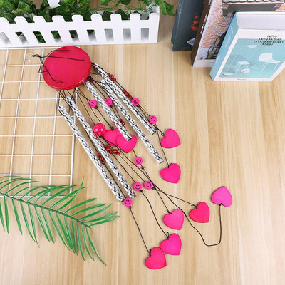 1vnt medinis metalinis vamzdis vėjo varpelis Kūrybiškas namų dekoravimas medžio masyvo penkių vamzdžių aliuminio amatai pakabukas ant sienos sodo apmušalai