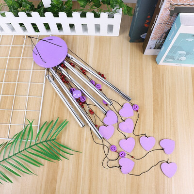 1vnt medinis metalinis vamzdis vėjo varpelis Kūrybiškas namų dekoravimas medžio masyvo penkių vamzdžių aliuminio amatai pakabukas ant sienos sodo apmušalai