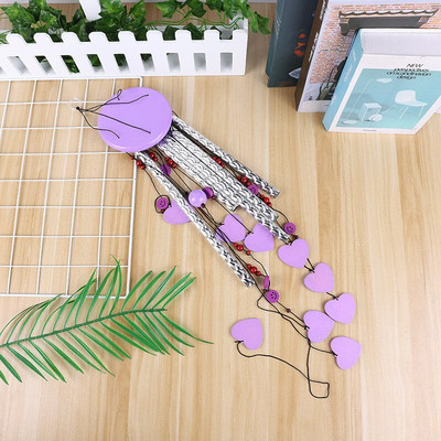 1vnt medinis metalinis vamzdis vėjo varpelis Kūrybiškas namų dekoravimas medžio masyvo penkių vamzdžių aliuminio amatai pakabukas ant sienos sodo apmušalai