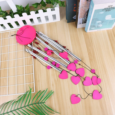 1vnt medinis metalinis vamzdis vėjo varpelis Kūrybiškas namų dekoravimas medžio masyvo penkių vamzdžių aliuminio amatai pakabukas ant sienos sodo apmušalai