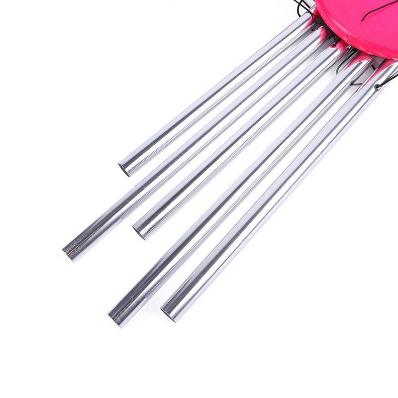 1vnt medinis metalinis vamzdis vėjo varpelis Kūrybiškas namų dekoravimas medžio masyvo penkių vamzdžių aliuminio amatai pakabukas ant sienos sodo apmušalai