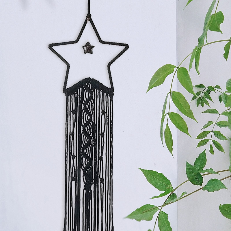 saulė/žvaigždės/mėnulis Vestuvės Sapnų gaudyklė Klevas Sapnų gaudyklė Pakabinamas prie sienos Pakabinamas namas Kabantys vėjo varpelio papuošalai gyvai dekoruoti