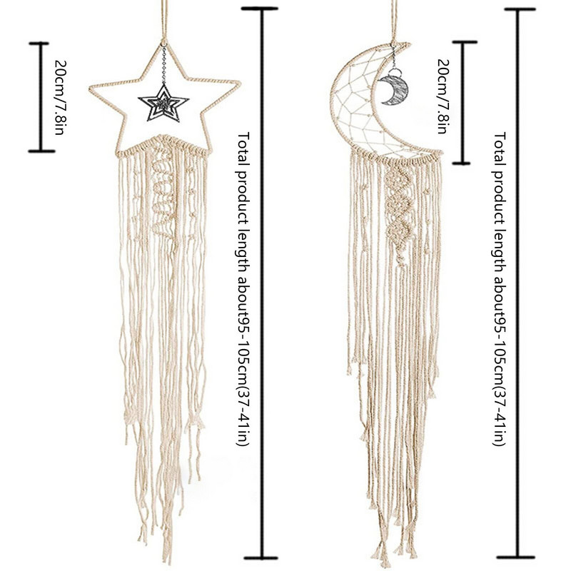 saulė/žvaigždės/mėnulis Vestuvės Sapnų gaudyklė Klevas Sapnų gaudyklė Pakabinamas prie sienos Pakabinamas namas Kabantys vėjo varpelio papuošalai gyvai dekoruoti