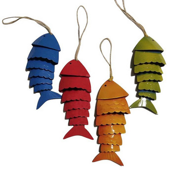 Цветна риба Koi Wind Chimes Цветна Koi Fish Wind Chimes Външни метални вятърни камбанки Висулка Коледен подарък Градинска декорация