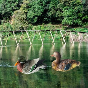 Творческа смола, плаваща статуя на патица мандарина, открито градинско езерце, декоративна скулптура на сладко животно за домашен декор, украшение