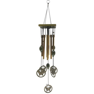 Квадратна плоча от масивна дървесина Wind Chime Creative Retro 8 Tube Metal Anti-Rust Alloy Ornaments Дървена платноходка Pegasus Butterfly Craft