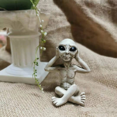 Kosmoso ateivių statula sodo figūrėlė namams Vidaus lauko papuošalai Marsiečiai Skulptūra Dekoracija Helovino dekoras