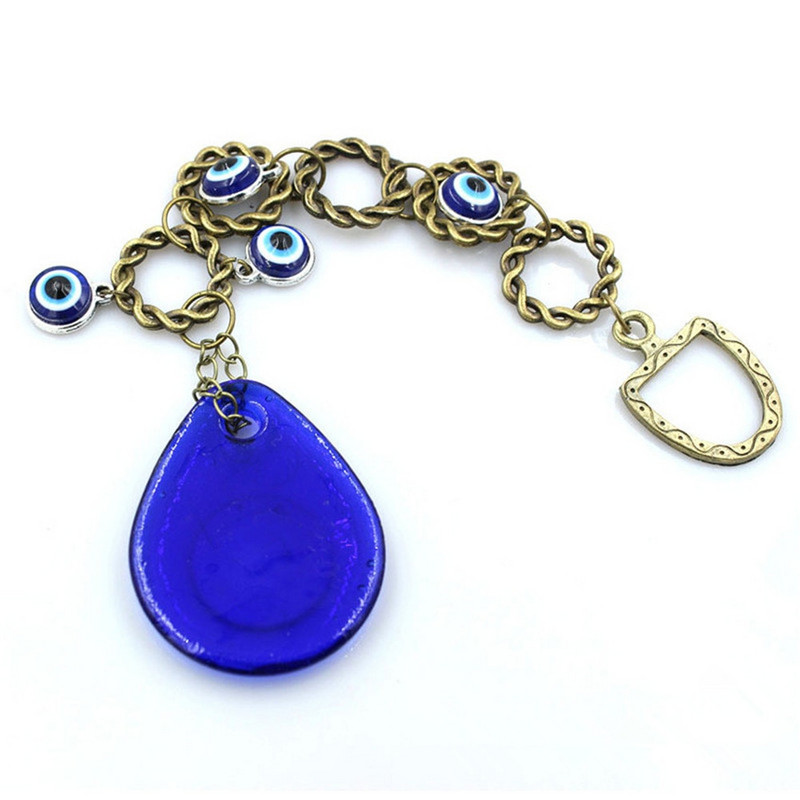 Turkijos mėlynų akių papuošalai Miesto namo lydinio stiklas blogio dvasia kambarinis persikų širdies pakabukas 4 * 5 cm sienų apmušalai