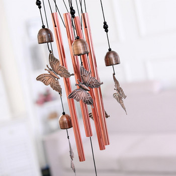 Винтидж метален вятърен камбанка птица пеперуда пасторална камбана в ретро стил висяща медна тръба вятърни камбанки висулка за градина на открито