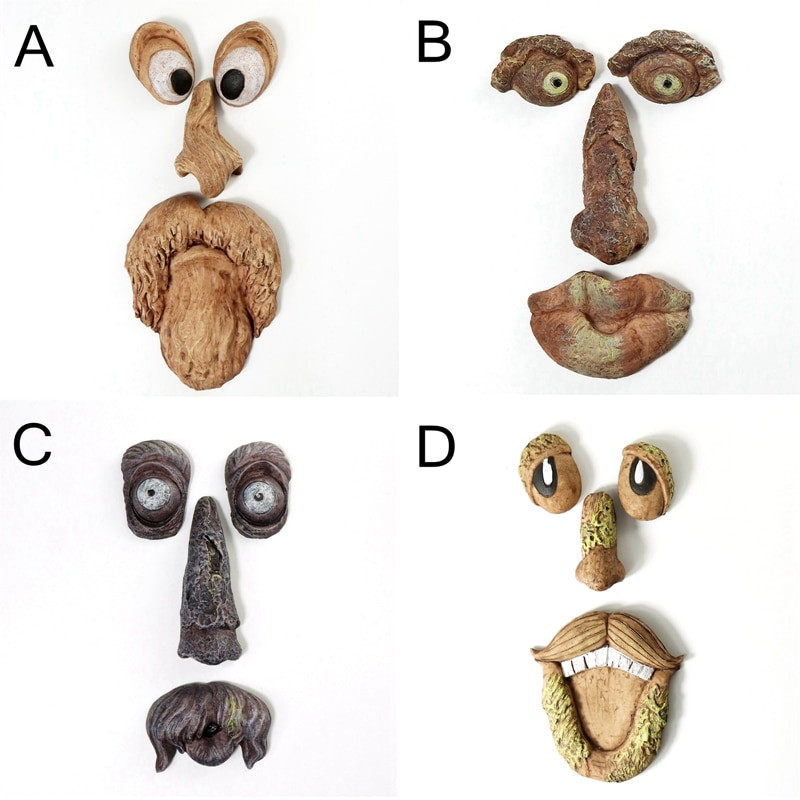 Juokingas seno žmogaus medžio apkabinimas sodo voyeur kiemo menas lauke medis juokingas seno žmogaus veido skulptūra įnoringas medžio veidas sodo puošmena