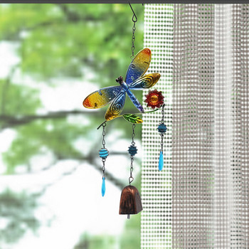 Dragoy Wind Chimes Романтичен ловец на вятър Метални стъклени висящи висулки Декорации за домашна градина Вътрешен двор Балкон Дамски подаръци
