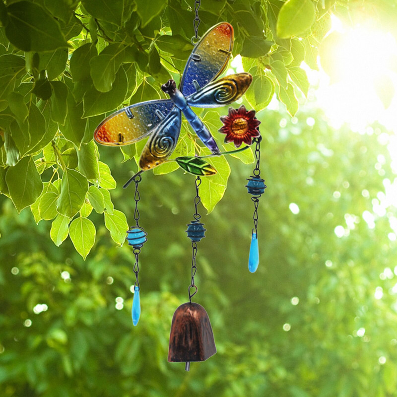 Dragoy vėjo varpeliai metaliniai stikliniai vėjo varpeliai vasaros namų kabantys pakabukų dekoracijos langams sodui kiemui kiemui balkonui