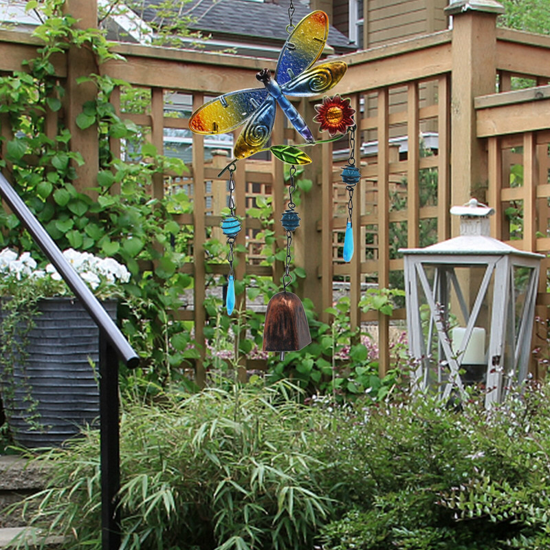 Dragoy vėjo varpeliai metaliniai stikliniai vėjo varpeliai vasaros namų kabantys pakabukų dekoracijos langams sodui kiemui kiemui balkonui