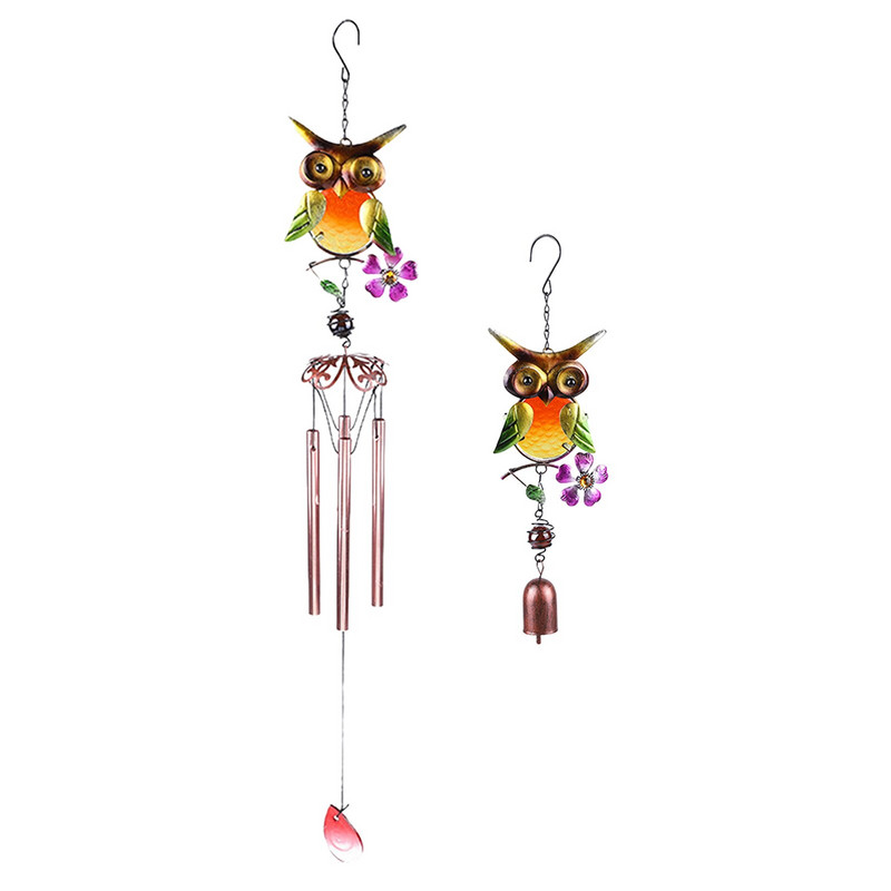 1 vnt sodo kiemo lankstūs pelėdos vėjo varpeliai su 4 tuščiaviduriais vamzdeliais arba traškus vėjo varpas Nuostabi dovana draugams