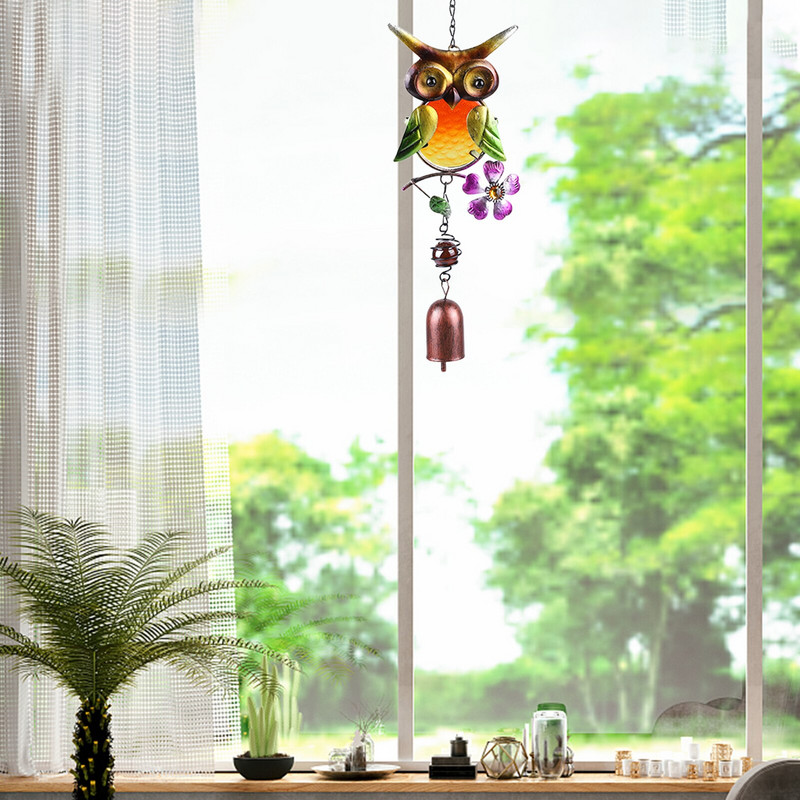 1 vnt sodo kiemo lankstūs pelėdos vėjo varpeliai su 4 tuščiaviduriais vamzdeliais arba traškus vėjo varpas Nuostabi dovana draugams