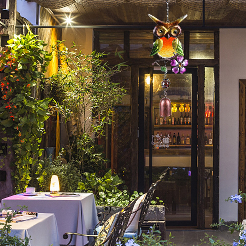 1 vnt sodo kiemo lankstūs pelėdos vėjo varpeliai su 4 tuščiaviduriais vamzdeliais arba traškus vėjo varpas Nuostabi dovana draugams