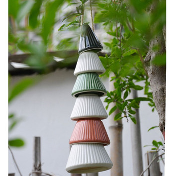 Ръчно изработена керамична екстериорна градинска декорация Вятърни камбанки