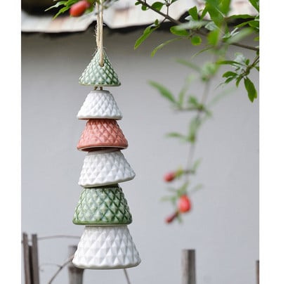 Kézzel készített kerámia külső kerti dekorációs szélcsengő