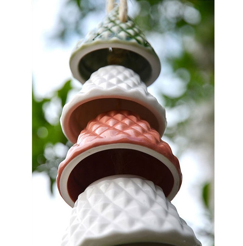 Kézzel készített kerámia külső kerti dekorációs szélcsengő