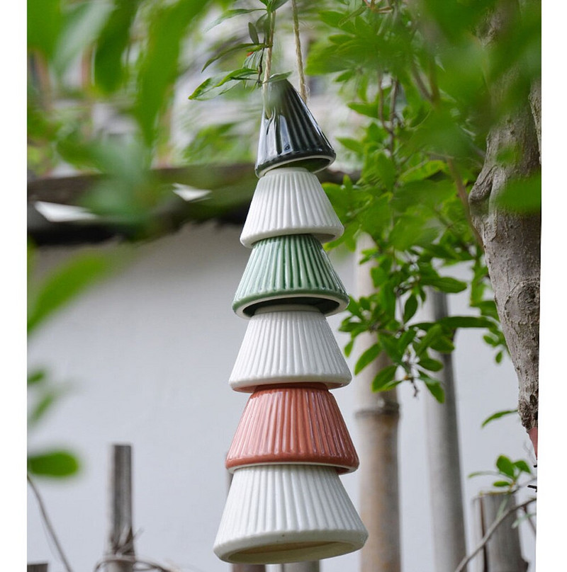 Kézzel készített kerámia külső kerti dekorációs szélcsengő