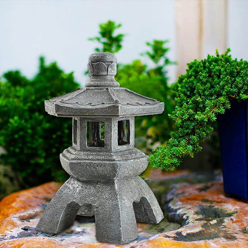 Solarna pagoda od smole Dekoracija vrta Vanjski dekor Dvorište Zen lampa Pejzažna svjetla Ukras dvorišta u vrtu Za seosku kuću