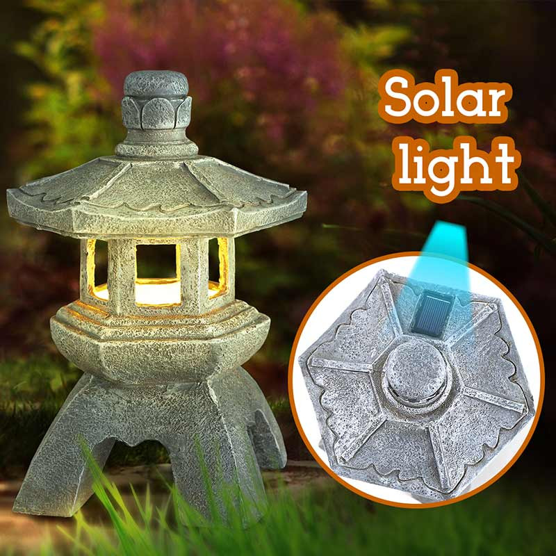 Solarna pagoda od smole Dekoracija vrta Vanjski dekor Dvorište Zen lampa Pejzažna svjetla Ukras dvorišta u vrtu Za seosku kuću