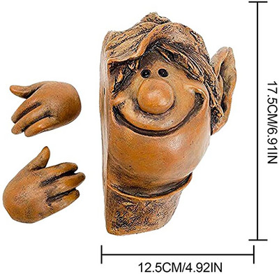 Elf Tree Peeker Ornamentas sodo dekoravimas lauke Namų dekoras kiemo sodo dekoras dekoratyvinė figūrėlė Miniatiūrinė figūrėlė duendes