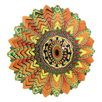 Garden Decor 2022 karštai parduodami 12 colių 3D trimačiai plieniniai metaliniai besisukantys vėjo varpeliai Home