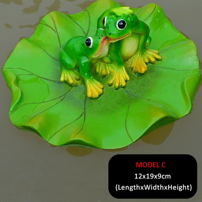 Kūrybingos dervos plaukiojančių varlių statula lauko sodo tvenkinyje Dekoratyvinė miela varlės skulptūra namų stalui Sodo dekoro ornamentas