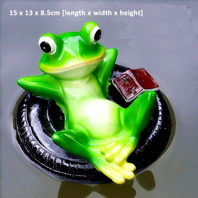 Kūrybingos dervos plaukiojančių varlių statula lauko sodo tvenkinyje Dekoratyvinė miela varlės skulptūra namų stalui Sodo dekoro ornamentas