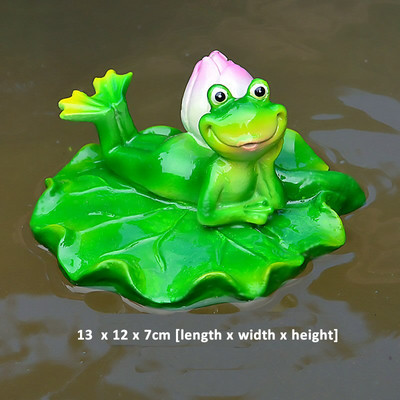 Kūrybingos dervos plaukiojančių varlių statula lauko sodo tvenkinyje Dekoratyvinė miela varlės skulptūra namų stalui Sodo dekoro ornamentas