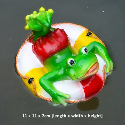 Kūrybingos dervos plaukiojančių varlių statula lauko sodo tvenkinyje Dekoratyvinė miela varlės skulptūra namų stalui Sodo dekoro ornamentas