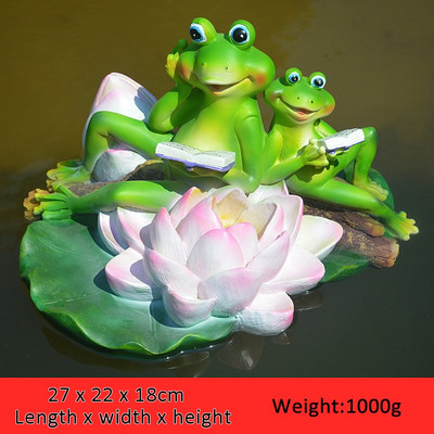 Kūrybingos dervos plaukiojančių varlių statula lauko sodo tvenkinyje Dekoratyvinė miela varlės skulptūra namų stalui Sodo dekoro ornamentas