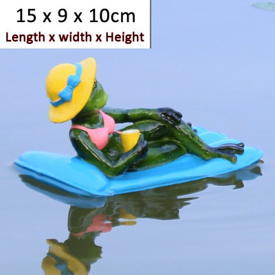 Kūrybingos dervos plaukiojančių varlių statula lauko sodo tvenkinyje Dekoratyvinė miela varlės skulptūra namų stalui Sodo dekoro ornamentas