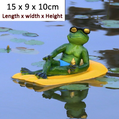 Kūrybingos dervos plaukiojančių varlių statula lauko sodo tvenkinyje Dekoratyvinė miela varlės skulptūra namų stalui Sodo dekoro ornamentas